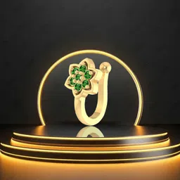 vama FASHIONS Traditional Gold Plated Emerald Stone Non Piercing Nose pin Clip on Without Hole Pressing Nose Ring Stud for Women & Girls image 5