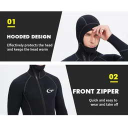 meadawgs Meadawgs® Mens Wetsuits Jumpsuit Full Body Neoprene 5mm Keep Warm for Snorkeling XXL image 5