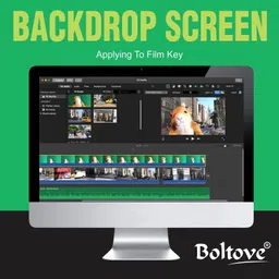 boltove 8x12 Ft. Green Screen Backdrop Background Curtain Rod Pocket for Photography, Photoshoot, Product Photography, Live Streaming, Zoom Meetings, VFX Editing, YouTube Video, Instagram Reels image 2