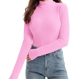 zengjo Womens Mock Neck Long Sleeve Tops Ribbed Thermal Baselayer Shirt Stretch image 1