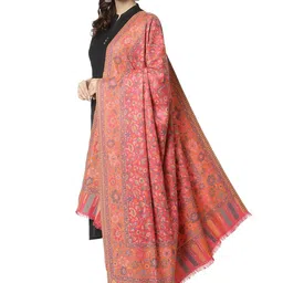 weavers villa Women's Poly Wool Woven Jaal Shawl (40" X 80") image 1