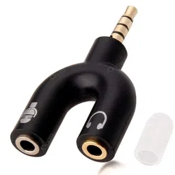 oncro ONCRO? U Shape 3.5mm Audio Jack to Headphone Microphone Splitter Converter Adaptor 1 Male 2 Female/Dual Headphone Jack (Specially Design for Mobile and Tablet Only) image 1