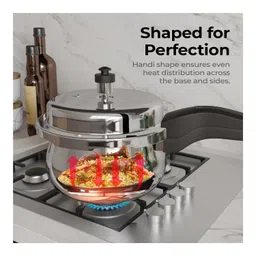 Lifelong Stainless Steel Curve Pressure Cooker 3L | Induction & Gas Stove Compatible with Outer Lid, ISI Certified & Lock System |Safe & Durable Kitchen Essential with 5 Years Warranty (Silver) image 5
