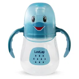 LuvLap Little Dolphin Sipper, Soft Silicone Spout, Anti-Spill, Colour, 210Ml, 6M+, Blue image 1