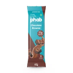 Phab Chocolate Brownie Protein Bars with 21g Protein,No Added Sugar | High Fibre, No Trans Fat & No Preservatives | Low GI, Diabetic Friendly | Healthy & Tasty | 100% Veg & GMO Free (Pack of 6x 65g) image 3