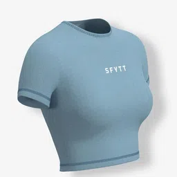 sfytt Women Gym Crop Top Athletic Yoga Short Sleeve Fitness Tight Tee Outdoor Workout Cropped Tank Tops image 3