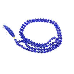 raviour lifestyle Natural Blue hakik mala original Blue agate 108+1 beads mala Blue Agate Stone Chain Neela Hakik Mala Agate Stone Chain for Men and Women image 1