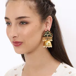 sukkhi Wedding Jewellery Dangler Earrings for Women (Yellow) (E78498) image 3