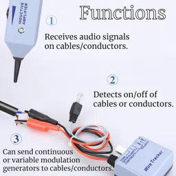 aunmas Network Cable Tester, Tone Generator Kit, 200EP Wire Tracer Circuit Tester Tone Tracing Probe Kit Cable Tester ine Finder Toner for Network Cable Collation image 3