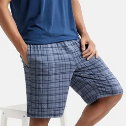 jockey IM02 Men's Tencel Micro Modal Cotton Elastane Stretch Regular Fit Checkered Sleep Shorts with Side Pockets image 5