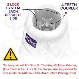 THE Quasar STORE Mixer Grinder Chutney Jar 400ml Fit on 2 Lock & 4 Teeth Coupler Mixer Jar image 5
