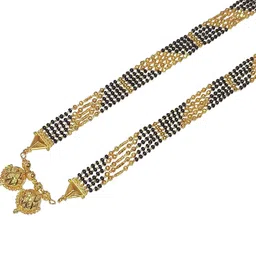 Adhira's Maharashtrain Long micropolish vati shankarpali mangalsutra || 5 layered ganthan mangalsutra for women image 1