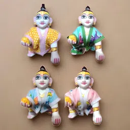 Krishna ji,Laddu Gopal Dress Cotton Summer Night Suit for Krishna Idol Ladoo Gopal Dress Pant Shirt (Combo-6) Size no-1 (Pack of 6) image 5
