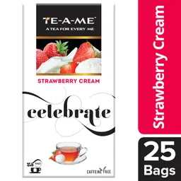 TE-A-ME Strawberry Cream Green Tea-25 Tea Bags|Fruit Tea|Non Caffeine Tea|Sugar Free, 25N ( 25 x 2g = 50 g) image 2