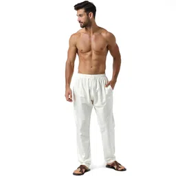 nature thread Men's Cotton Silk Pajama with Pockets, Elastic Waist – Soft, Lightweight & Comfortable image 5