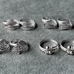 pv jewels Women & Girls Metal Fancy Glossy finish Toe Ring Adjustable Bichiya/Leg Finger Ring_Combo_4 (A_C_P_110843_Silver) image 3