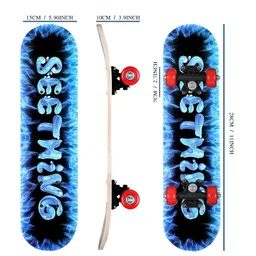 GRACIOUS MART Stylish Sticker,Graphics,4 weels,Large Complete skaetbord, Professional,skatebord for Beginner Kids,Girls,Boys,Teens,Adults,Suitable for All Age (Blue) image 2
