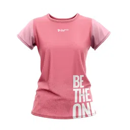 player one originals Women's Polyester Active Fit T-Shirt | Sports Training Tee for Gym, Running, Workout | Half Sleeve Round Neck Quick-Dry Workout T-Shirt (Pink) image 1