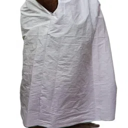 Sif Elastic Premium Cotton Lungis, Pack of 1, White-Color, 90% Cotton 10% Polyester, Hand Wash Only image 4