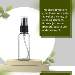 nsb herbals 30 ml Transparent Plastic Empty Fine Mist Spray (BLACK) Bottle Container For Sanitizer, Perfume, Rose Water, Travel, Home Care, Other Diy, Refillable Reusable (PACK OF 3) image 2