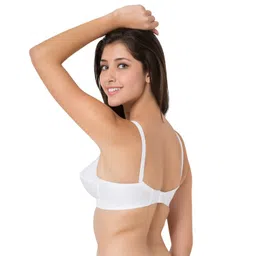 souminie Women's Cotton Non-Padded Non-Wired Everyday Bra Pack of 3 (White,42D) image 3
