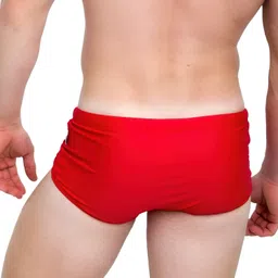 taddlee Solid Color Red Men Swimwear Swim Boxer Briefs Bikini Board Surf Shorts (M) image 2
