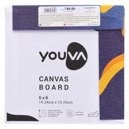 Navneet Youva |Cotton White Blank Canvas Boards for Painting, Acrylic Paint, Oil Paint Dry & Wet Art Media |6" x 6" |Pack of 4 (23883) image 4