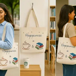 masq by Q-one Handcrafted Canvas Embroidered Large Tote Bags for Women with Zip, College Bag for Girls, 100% Organic Cotton Tote Bag for Traveling & Daily Use image 3