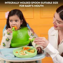 a baby cherry - Baby Bibs | Bib For Baby | Comfortable Soft, Durable, Easy Wipe, Waterproof, Adjustable Neckline Buttons | Silicone Bib for Feeding Infants and Toddlers (6M to 5Y) Set of 1 image 4