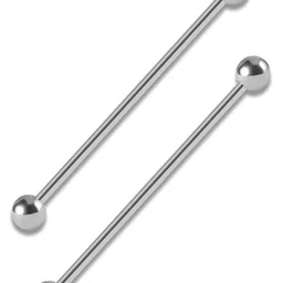 xnsjeyy 2PCS 14G G23 Titanium Straight Barbell Tongue Rings Nipple Barbell Ring Bars Cartilage Earring Body Piercing Jewelry Externally Threaded image 1