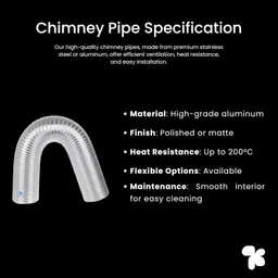 ampereus AMPEREUS® Chimney Pipe 6 Inch 10 Feet For Kitchen | Chimney Exhaust Pipe | Kitchen Exhaust Fan Pipe Suitable For All Brands Of Chimney image 5