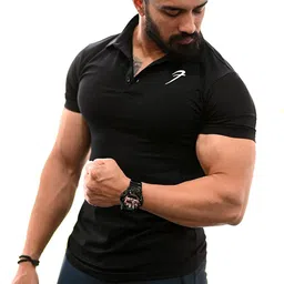 fuaark Men's Solid Slim Fit Polo Shirt image 1