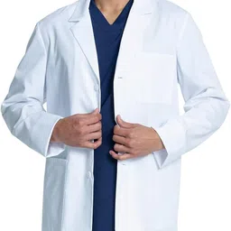 atootfusion Professional Lab Coat for Men and Women | Wrinkle Resistant Poly Cotton Unisex Full Sleeves, 3 Pockets, Classic Fit | Doctor Laboratory Coat | White (Small) image 1