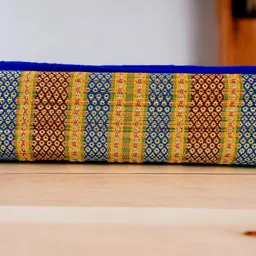 generic Natural River Grass Handcrafted Pooja Floor Mats/Meditation Prayer Mat/Sittting Mat/Aasan Mat Chatai Set of 2, 18x18 Inches (Yellow) image 1