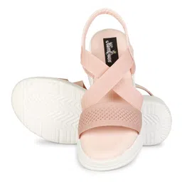 himquen Stylish Girl's High Heel Criss Cross Chunky Sole Casual Fashion Wedges Sandal For Women/Girls Ankle Strep Sandal image 3