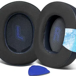 SOULWIT Cooling Gel Replacement Earpads for JBL E55BT(E55 BT) Over-Ear Wireless Headphones, Ear Pads Cushions with Noise Isolation Foam - Navy Blue image 1