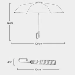 homecloud Auto Open/Close Windproof, Rainproof & sunproof Folding Umbrella, Reinforced 10 Dual Ribs, 99% UV Protection & Innovative Carabiner Handle Design - Ideal for Men and Women image 5