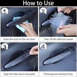 nhcdfa Car Door Handle Protector Car Door Edge Protector Transparent Sticker PU Scratch Handle Guard Universal Door Guard for Finger Guard (Pack of 8) image 5
