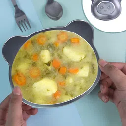 LiLLMONKiDZ Stainless Steel Monkey Print Bowl with Spoon & Spork for Kids, 500ml Capacity Soup & Maggie Bowl Set, Adorable Printed Snack Bowl Set image 1