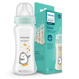 Philips Avent Grow Feeding Bottle 330ml by Toy Station | Anti-Colic | Easy Fill,Easy Clean|BPA Free | with 6M+ Flow Teat | Made in India (SCF064/01) image 1
