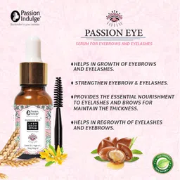 Passion Indulge Eye Brow and Eyelash Growth Serum Naturally | Eyelash Oil | 100% Natural Eye Lash & Eye Brow Oil - 10ML image 4