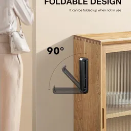 apphome Foldable Headphone Hanger Headset Stand Holder Under Desk Universal Aluminum Gaming Headphones Hook Mount Compatible for Sennheiser, Sony, Audio-Technica, Bose, Beats, AKG Gaming Headsets, Black image 3