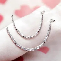shree shobha collection Silver Anklet Chandi Ki Payal Size 10.5 nches image 4