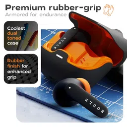 Boult Audio Z40 Pro with 100H Playtime, Quad Mic ENC, 45ms Low Latency Gaming, Premium Rubber Grip Case, 13mm Bass Drivers, Made in India TWS Bluetooth 5.3 Truly Wireless in Ear Earbuds (Midnight) image 5