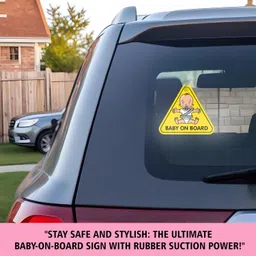 True Flair Baby On Board Car Sign, Window Suction Cup Safety Decal image 2