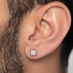 orionz Stud Earrings for Men & Boys (1 Piece) - 925 Sterling Silver - Birthday Anniversary Gift - Men Fashion Accessories image 2