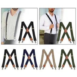 club bollywood The Style Sutra 3xSuspenders for Men Heavy Duty Suspenders Adjustable Casual 3.5cm Wide Braces Black|Clothing Shoes & Accessories | Mens Accessories | Suspenders Braces image 5