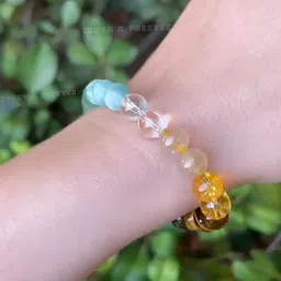 young & forever Unisex Money Magnet Aventurine Malachite Silver Sheen Tiger Eye Citrine Clear Quartz Aquamarine Beads Bracelet image 2