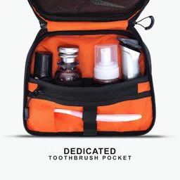 urban wolf Travel Pouch Large Capacity, Water-Resistant Travel Toiletry Organizer with Multiple Pockets & Hanging Hook Cosmetic Makeup Organizer with Mesh Pockets Travel Kit for Men and Women (Black) image 4