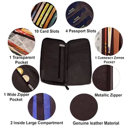 abys RFID Protected Coffee Leather Passport Holder for Men and Women (5117AB1) image 5